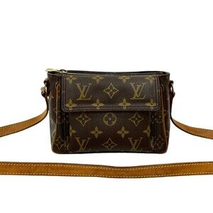 LOUIS VUITTON Brown Monogram Leather Pochette Shoulder Bag